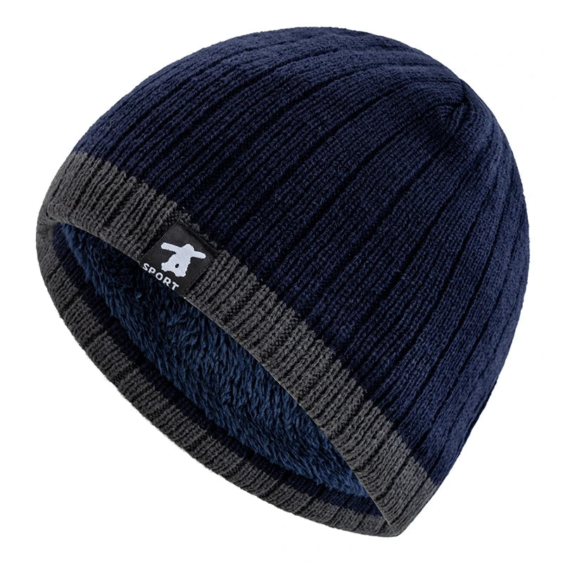 New Style Unisex Winter Hats Cap Plush Fur Lined Warm Streetwear Beanies For Man Woman Casual Winter Skiing Cap Knitted Hats