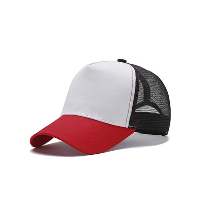 Blank 5 Pane Mesh Baseball Cap Mens And Women Curved Snapback Hats Summer Sunshade Sun Hat Simple Trucker Cap gorras casquette
