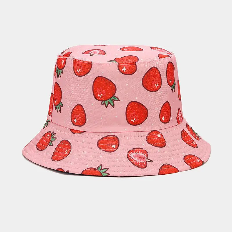 Creative Printed Fruit Pattern Bucket Cap Unisex Outdoor Leisure Fisherman Hat Summer Beach Uv Protection Sun hats Panama Bob