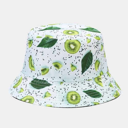 creative fruit pattern bucket hat men's and women's outdoor leisure sunscreen fishing sun hat double-sided beach basin cap