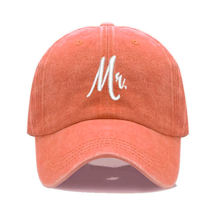 Matching Mr. & Mrs. Baseball Cap Men's Women's Cotton Embroidery Sport Golf Caps Bridal Gift Newlywed Honeymoon Wedding Gift