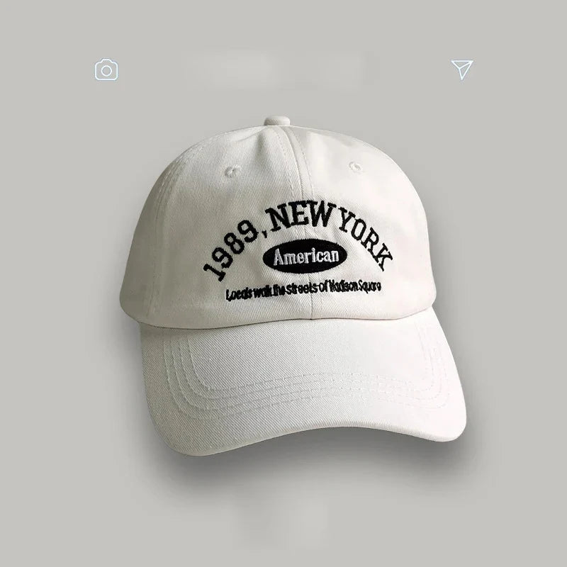 Unisex Korean Retro Baseball Cap Embroidered Letter Casual Street Style Hat