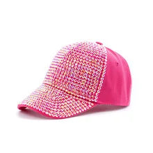 New Fashion Women Diamond Inlay Cap Spring Summer Hip Hop Kpop Dance Baseball Caps Simple Plain Party Street Hat