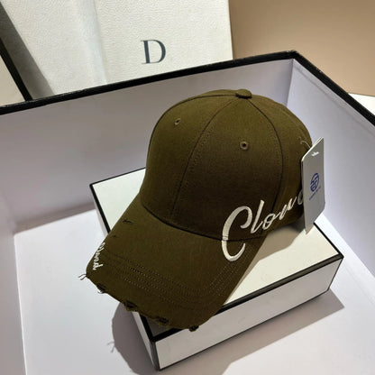 Vintage Letter Embroidery Baseball Cap Adjustable Big Head Outdoor Sports Hiking Hip-Hop Hat Versatile Fashion Snapback Sun Hats