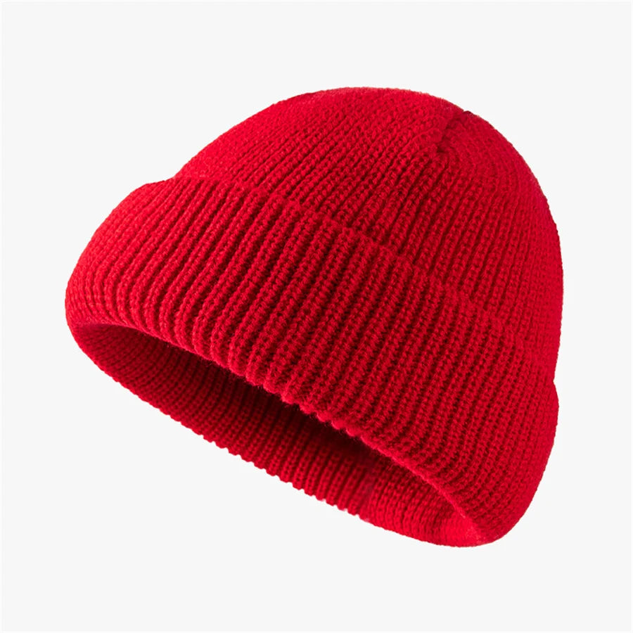 Bright Candy Color Winter Knitted Hat Beanies Skullies for Women Warm Thick Men Hip Hop Skullcap Hat Couple Street Sport Beanies