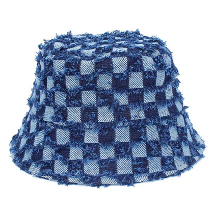 Spring Summer Strawberry Embroidery Denim  Bucket Hat Legent Fisherman Hats for Women Foldable Sport Sun Beach  Caps