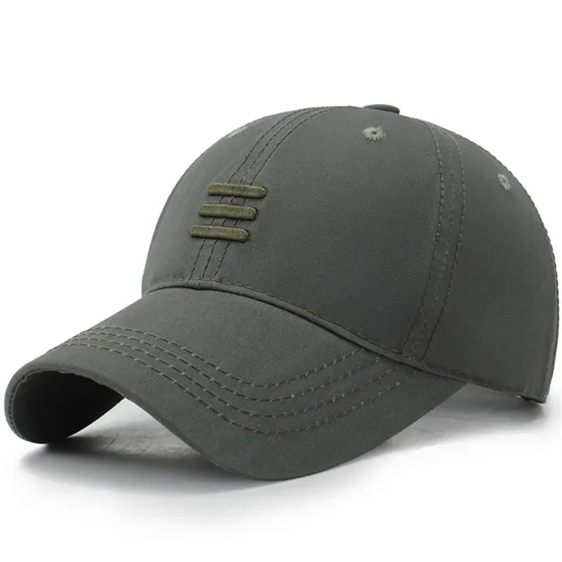 Unisex Three-Line Embroidered Baseball Cap Adjustable Casual Sun Protection Hat