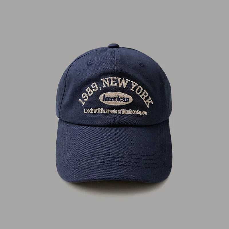 Unisex Retro Letter Embroidery Baseball Cap – Curved Brim Soft Top Casual Snapback Summer Sun Hat
