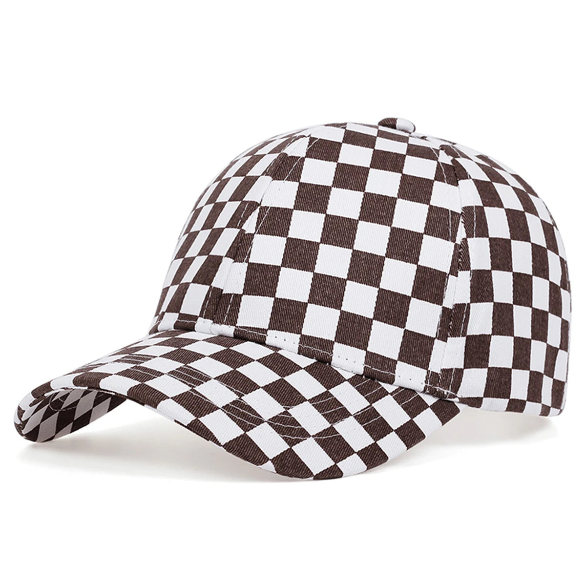 Unisex Small Grid Printing Baseball Caps Spring and Autumn Outdoor Adjustable Casual Hats Sunscreen Hat