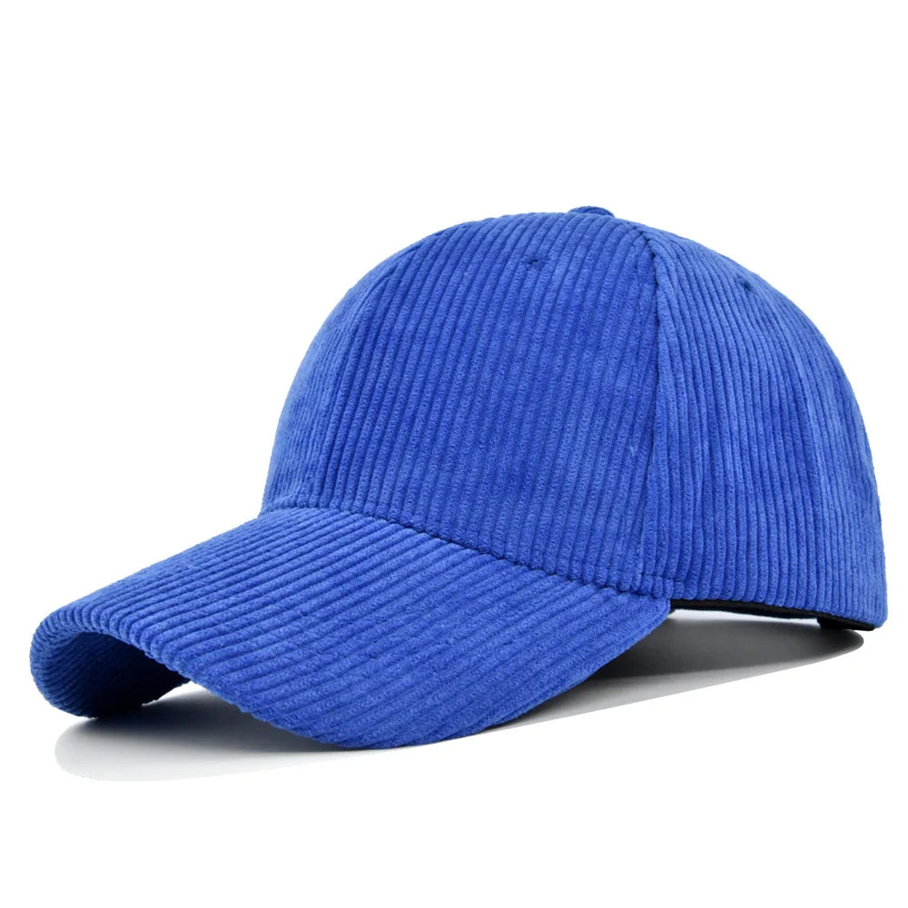 Solid Corduroy Baseball Cap For Women and Men 100%Cotton Vintage Unisex Adjustable Spring Polo Trucker Cap Autumn Winter Sun Hat
