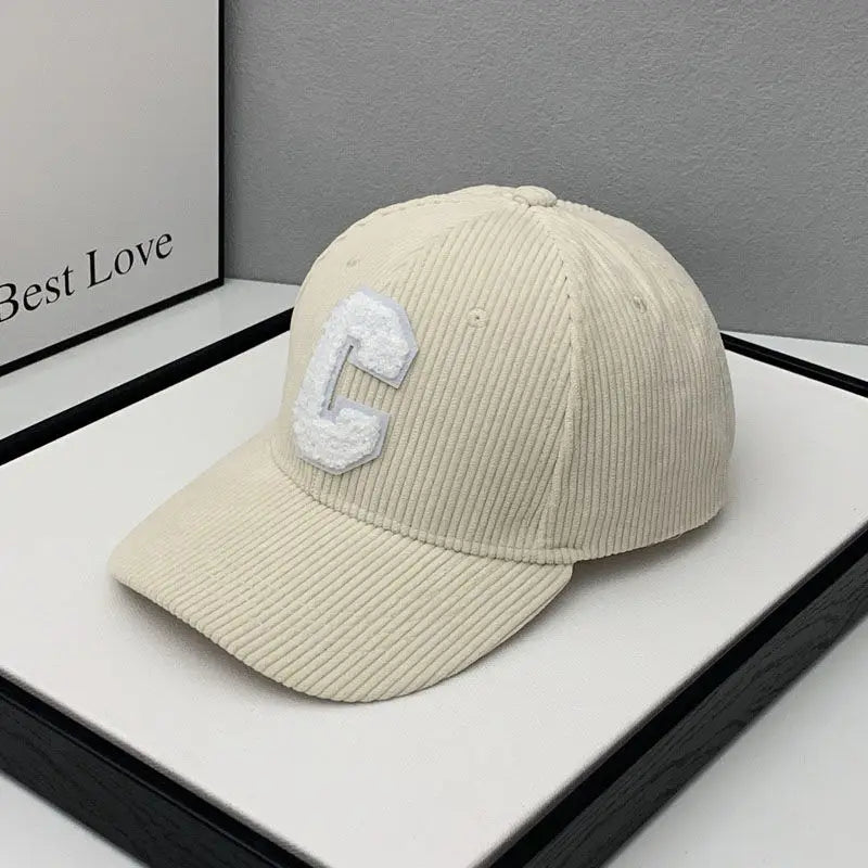 Fashion Corduroy Baseball Cap Ladies Letter C Snapback Hat Women Shopping Dress Up Adjustable Casual Caps Hip Hop Hats