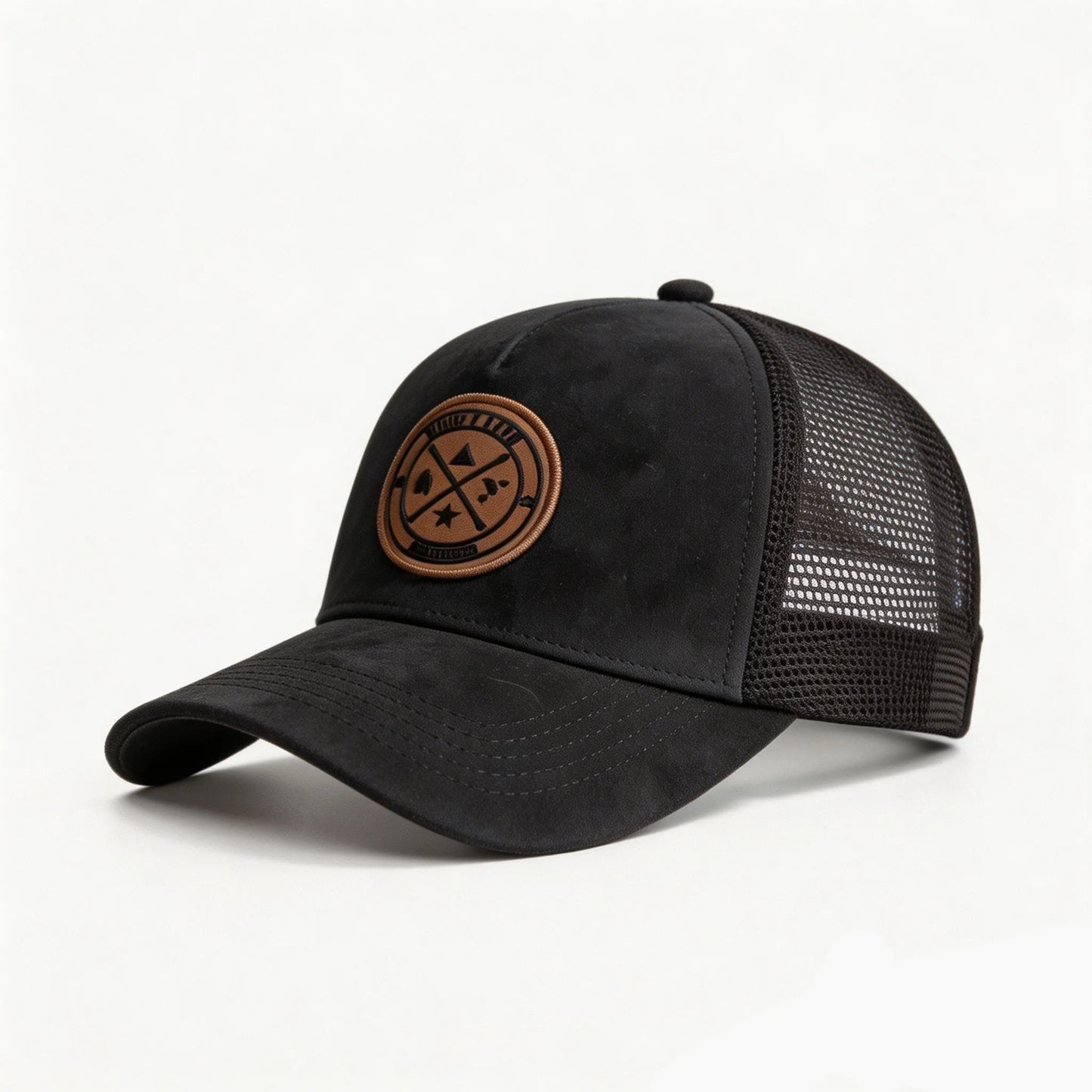 Letter Embroidered Baseball Cap Suede Breathable Mesh Truck Driver Cap Men Women Sun Cap