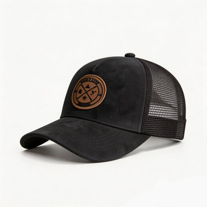 Letter Embroidered Baseball Cap Suede Breathable Mesh Truck Driver Cap Men Women Sun Cap