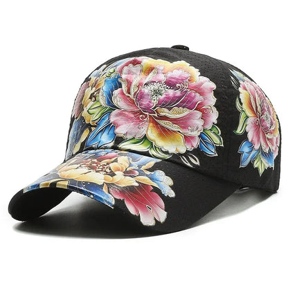 Unisex Quick Dry Floral Baseball Cap Chinese Style Outdoor Sun Protection Hat