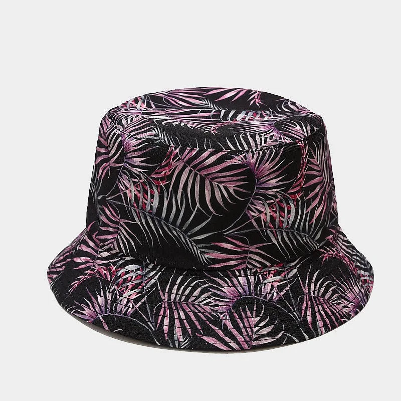 fashion plant printing pattern fisherman hat spring and summer outdoor sun protection fisherman cap unises fishing caps