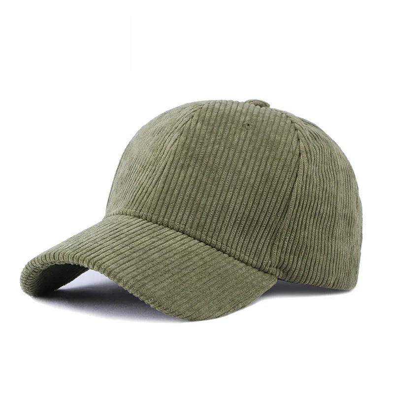 Solid Corduroy Baseball Cap For Women and Men 100%Cotton Vintage Unisex Adjustable Spring Polo Trucker Cap Autumn Winter Sun Hat