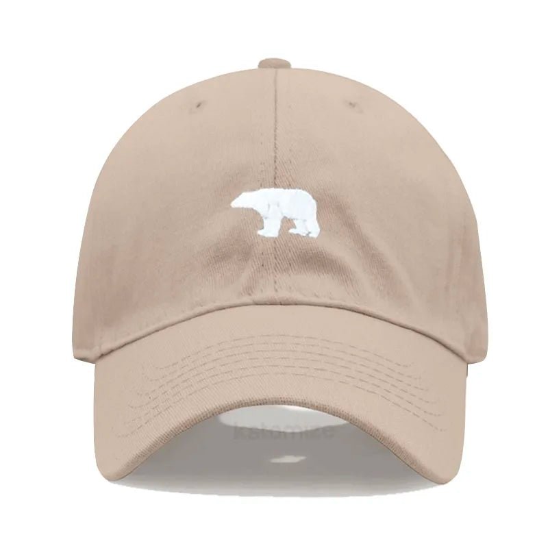 little Bear Embroidery Baseball Cap for Women Men Fashion Adjustable Soft Washed Cotton Dad Hat Unisex Classic Golf Caps