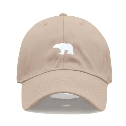 little Bear Embroidery Baseball Cap for Women Men Fashion Adjustable Soft Washed Cotton Dad Hat Unisex Classic Golf Caps