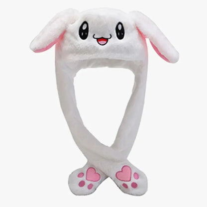 Cute Plush Rabbit Ear Hat for Kids & Women – Warm Embroidered Gift Cap