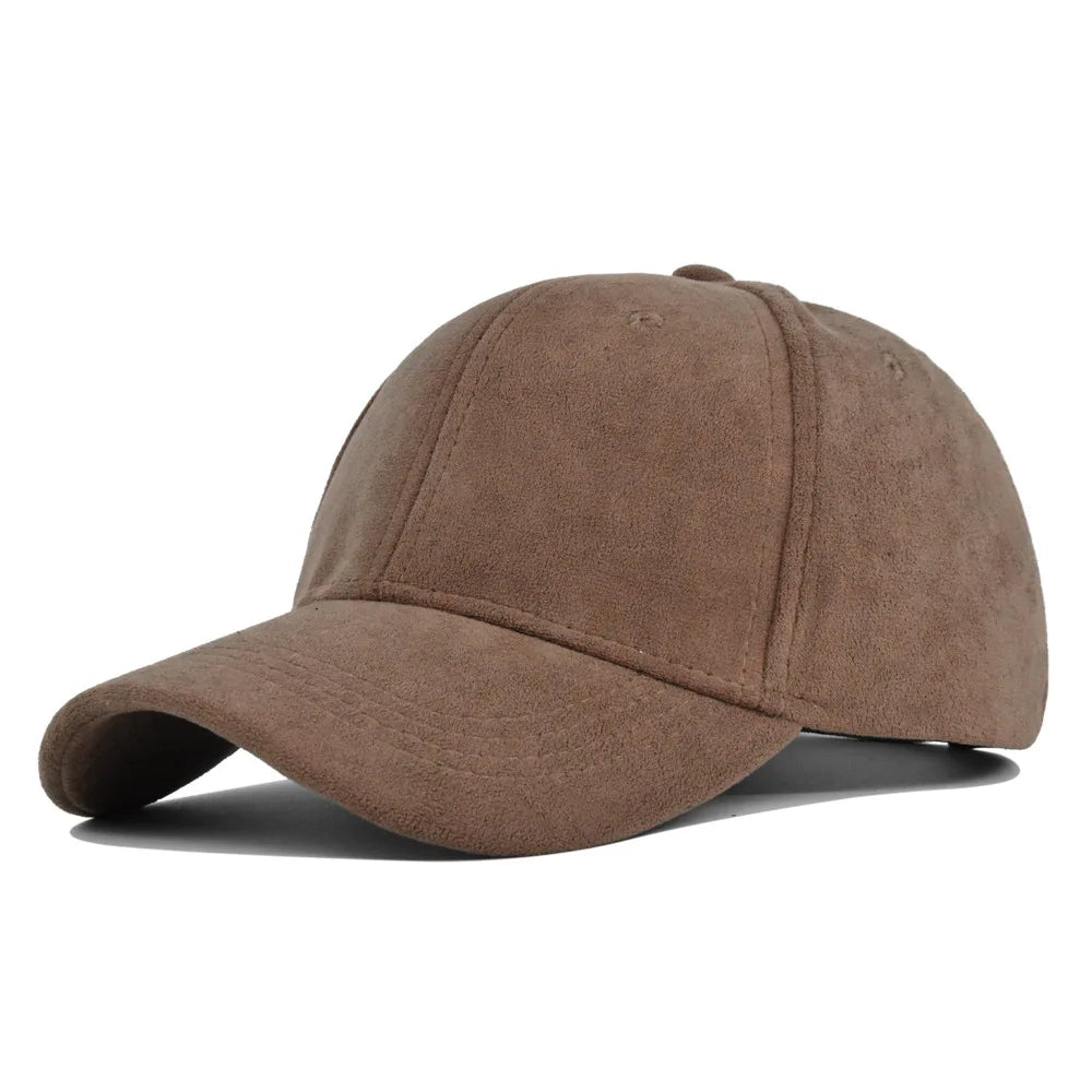 Fashion Unisex Suede Baseball Caps for Women Men Solid Color Casual Autumn Outdoor Sun Caps Winter Warm Adjustable Snapback Hats
