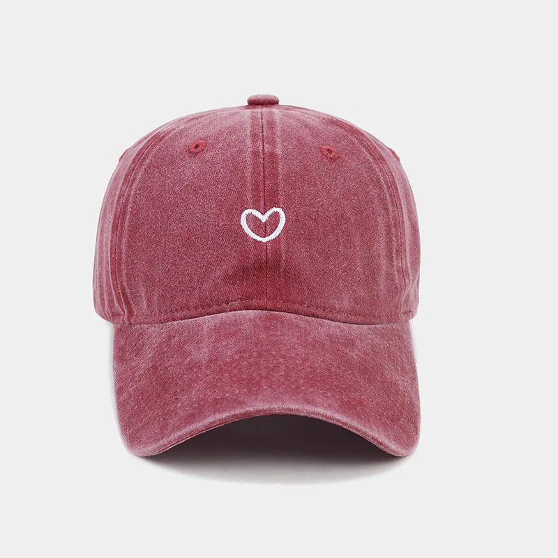 Washed Cotton Baseball Cap Women Men Soft Top Embroidered Love Retro Simple Summer Snapback Hats For Women Outdoor Dad Hat New
