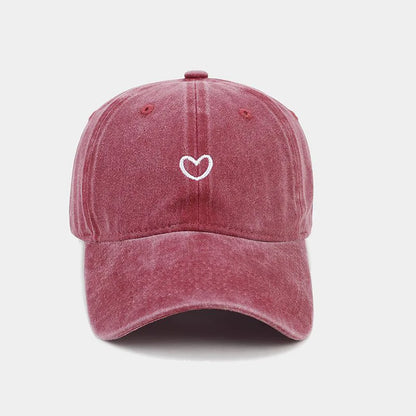 Washed Cotton Baseball Cap Women Men Soft Top Embroidered Love Retro Simple Summer Snapback Hats For Women Outdoor Dad Hat New