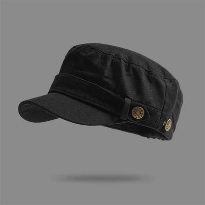 Unisex Solid Color Military Cadet Cap – Adjustable Flat Top Fisherman Army Retro Outdoor Hat