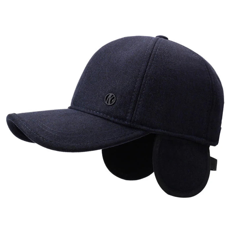 Men's Autumn and Winter Warm Baseball Cap Lined ted Hat Winter Ear Protection Unisex Outdoor Cap Warm Windproof