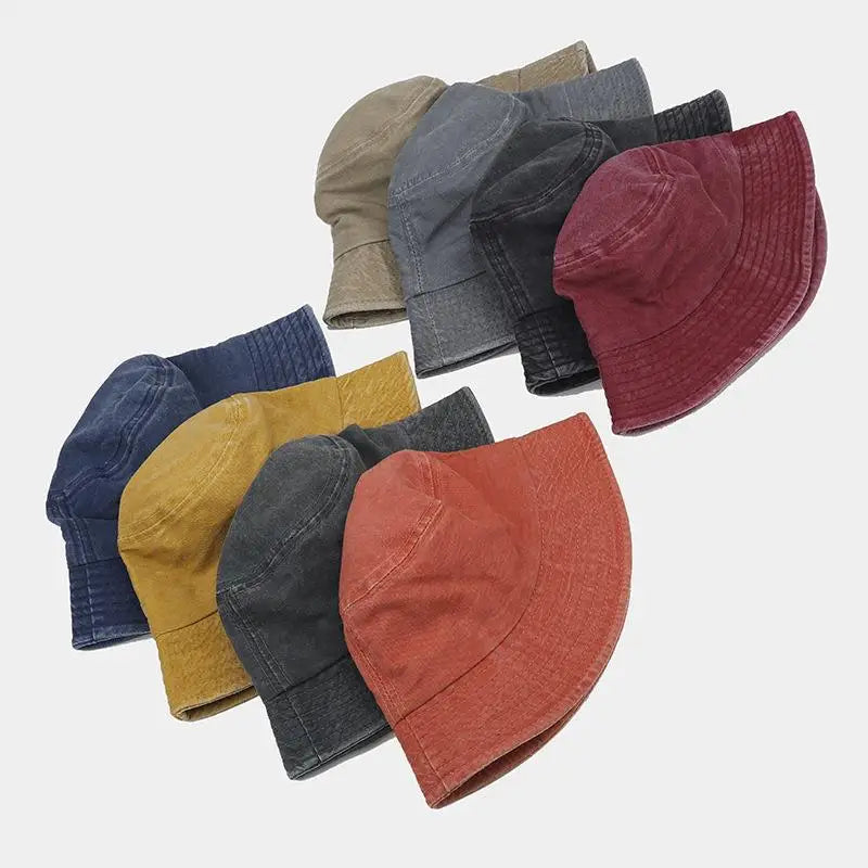 Kids Baby Washed Denim Cotton Bucket Hat For Boy Girls Custom Name Logo Fisherman Cap Panama Wide Brim Sun Hat Outdoor Team Caps