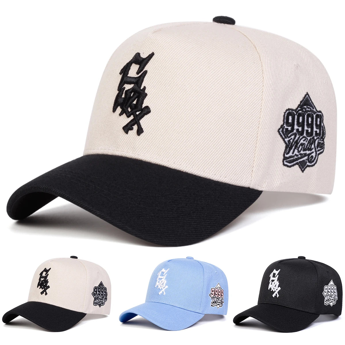 Unisex SOX 9999Letter Embroidery Baseball Caps Spring and Autumn Outdoor Adjustable Casual Hats Hip Hop Hat Sunscreen Hat