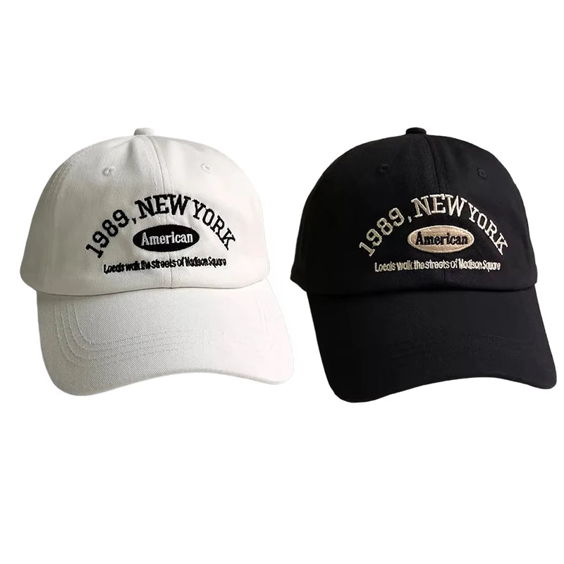 Unisex Korean Retro Baseball Cap Embroidered Letter Casual Street Style Hat