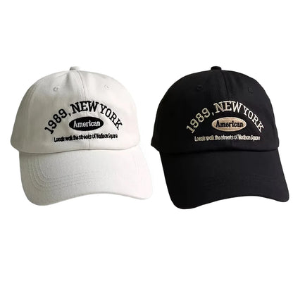 Unisex Korean Retro Baseball Cap Embroidered Letter Casual Street Style Hat