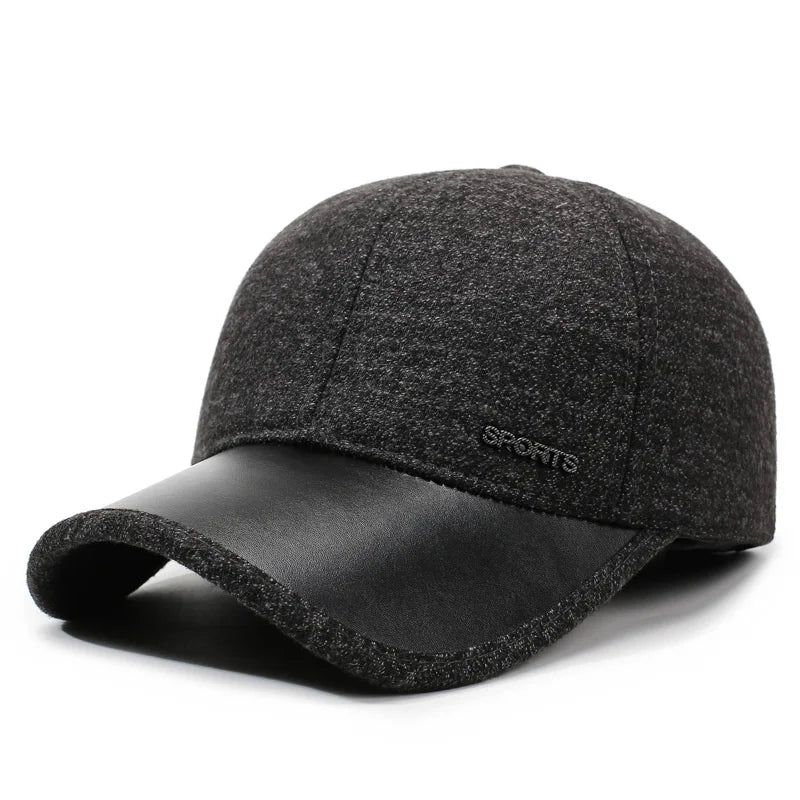 Unisex Winter Baseball Cap with Ear Flaps – Thick Windproof Dad Hat (Warm Ear Protection Outdoor Hat)