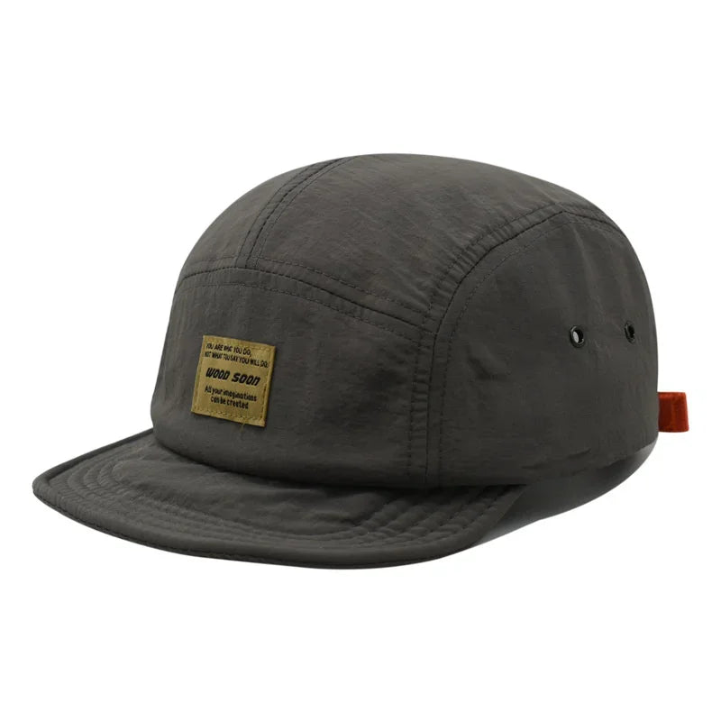 Unisex 5-Panel Snapback Cap – Quick-Dry Flat Brim Summer Casual Sun Hat