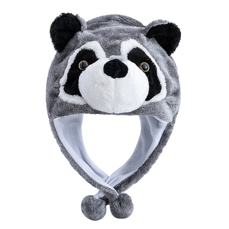 Hot Sale Unisex Funny Bulls Head 3D Animal Style Decorative Hat Winter Cap For Men Women Plush Fur Lovely Family Hat