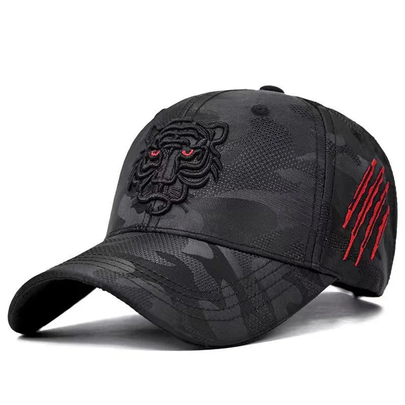 Unisex Tiger Embroidery Baseball Cap – Cotton Snapback Hip Hop Trucker Hat