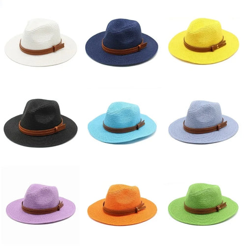 Beach Hats for Men and Women Beach Outdoor Sun Protection Visors Sun Hats Jazz Straw Hat