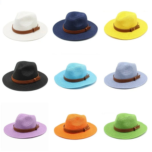 Beach Hats for Men and Women Beach Outdoor Sun Protection Visors Sun Hats Jazz Straw Hat