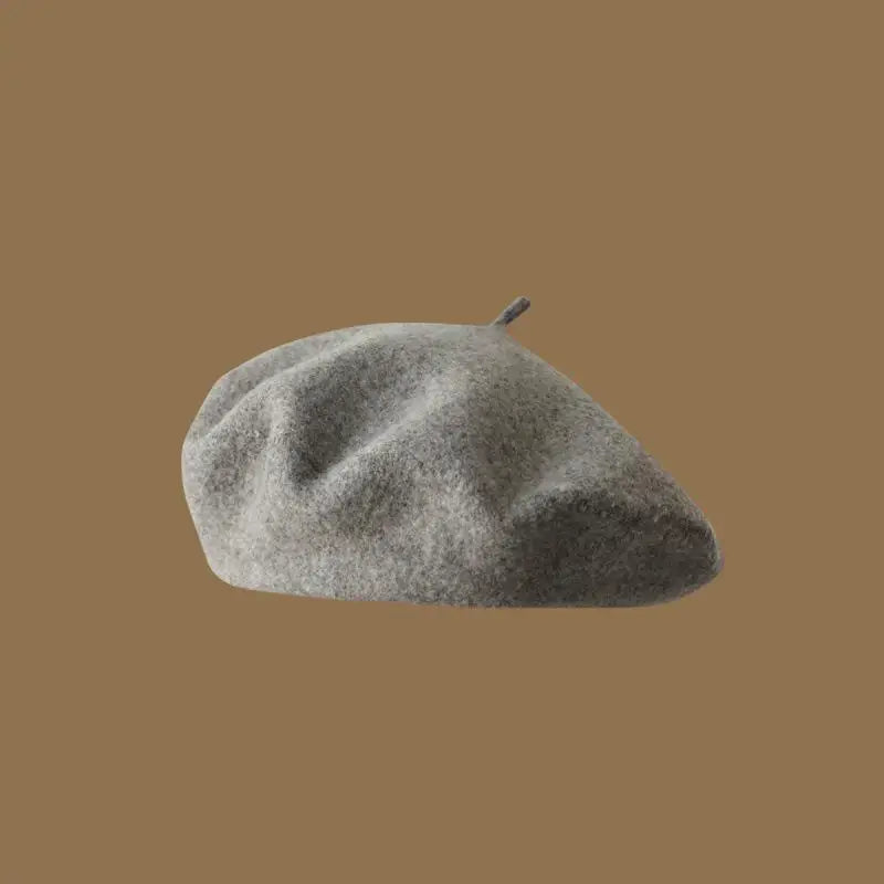 Wool Beret Hat Women French Beret Vintage Painter Cap Girl Solid Female Beret Femme Retro Casual Beanie Mushroom Hat Bonnet