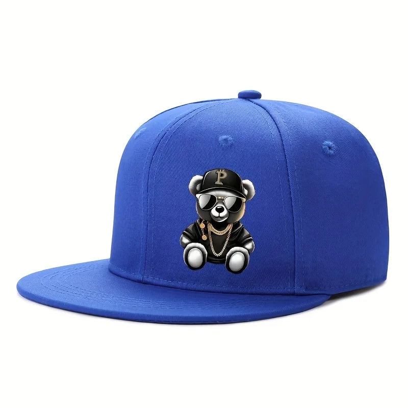 Adjustable Cartoon Bear Printed Hip Hop Baseball Cap Outdoor Sports Beach Casual Wea Fit for Men and Woment street snapback hat