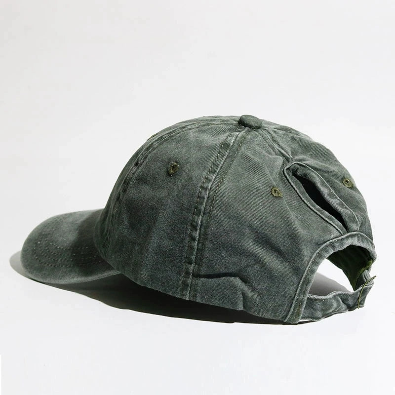 Washed  Baseball Cap Amazon European and American Popular Trendy Curved Brim Peaked Cap  Women's Outdoo