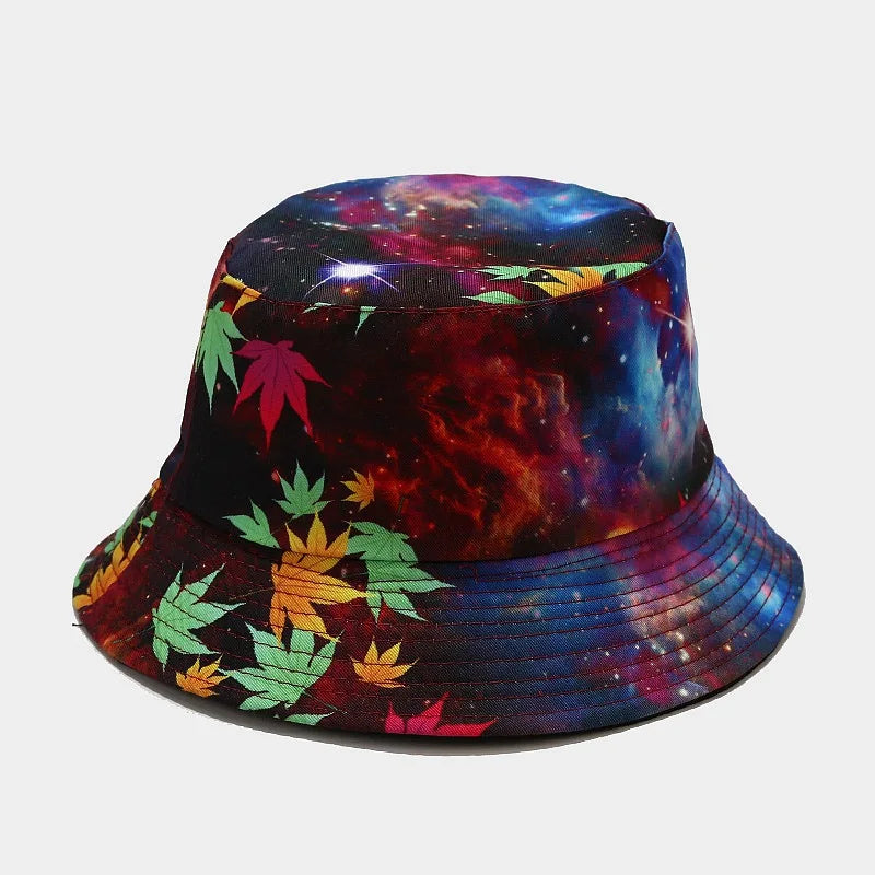 fashion plant printing pattern fisherman hat spring and summer outdoor sun protection fisherman cap unises fishing caps