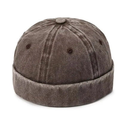 New Women Men Solid Cotton Cap Hat Washed Denim Beanie Hat Spring Autumn Retro Adjustable Docker Sailor Cap Hat For Women Men