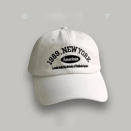 Korean Retro Baseball Hat Women's Autumn Winter Versatile Ins Street Letter Embroidered Caps Summer Couple Men