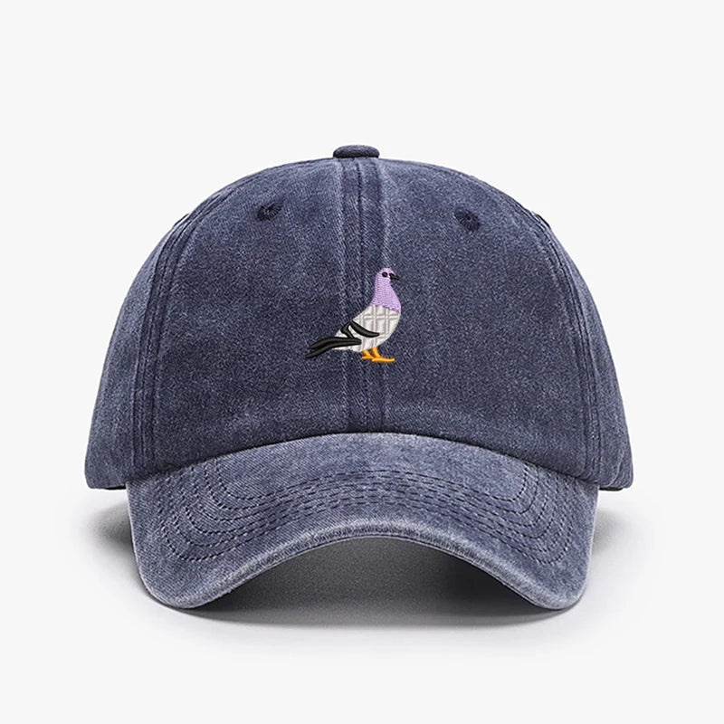 Embroidery Pigeon Design Spring vintage Baseball caps Men Women Water Washed Sunscreen Sun Hat Sports Fishing Sunshade Dad Hat