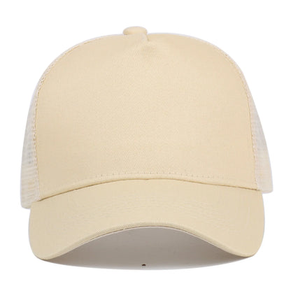 Mesh Cap Women Spring Summer Hats For Women Baseball Cap Cotton Solid Colored Wholesale Stock 6 Panel 5 Panel Breathable Cap