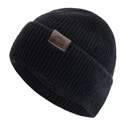 Hot Sale CITY Leather Label Winter Hat Plush Fur Lining Keep Warm Cap Stylish Soft Beanie Hat For Men Women Outdoor Knitted Hat
