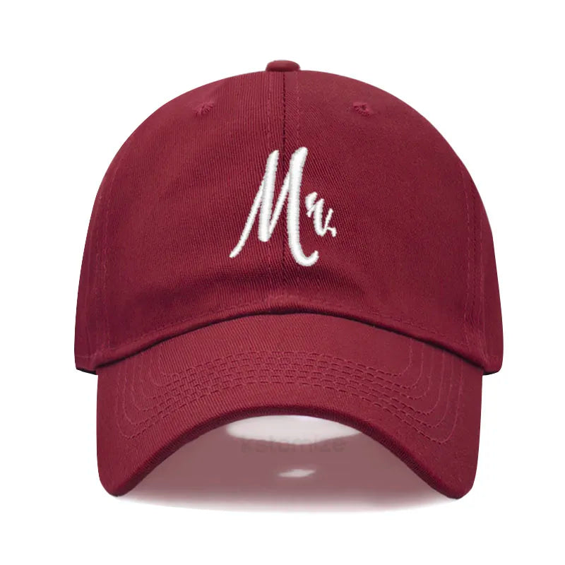 Matching Mr. & Mrs. Baseball Cap Men's Women's Cotton Embroidery Sport Golf Caps Bridal Gift Newlywed Honeymoon Wedding Gift