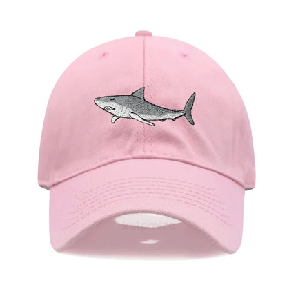 Animal Shark Embroidered Baseball Cap for Women Men Fashion Adjustable Washed Cotton Dad Hat Unisex Classic Golf Caps