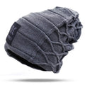 New Unisex Warm Winter Hat Fashion NC Letter Label Knitted Hats For Men & Women Add Fur Lined Thick Ski Beanie Cap